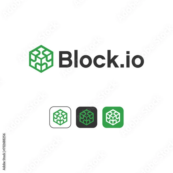 Obraz creative brick, block data technology logo template