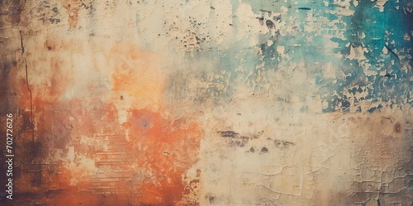 Fototapeta faded wallpaper, aged newsprint texture as background . Generative AI