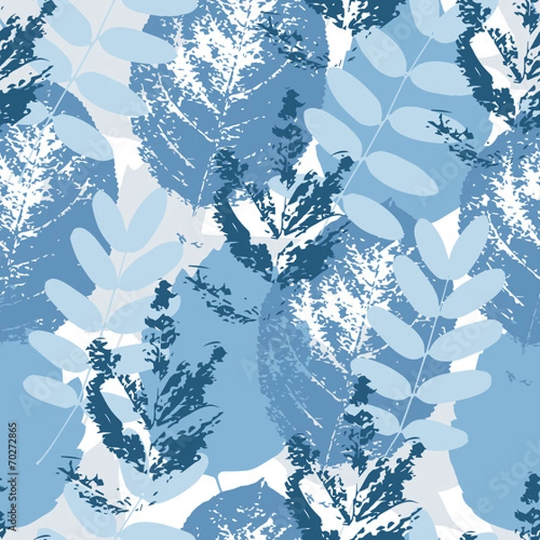 Fototapeta Blue leaves pattern