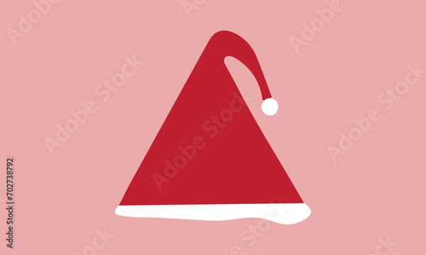 Obraz christmas hat with red ribbon