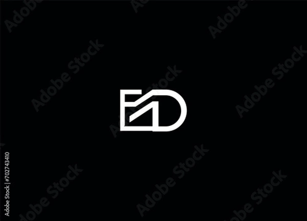 Fototapeta ED creative logo design and monogram logo