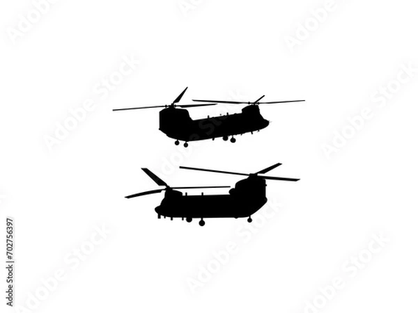 Fototapeta Chinook Helicopter icon vector. Chinook Helicopter silhouette isolated on white background