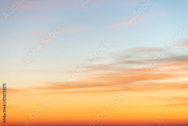 Obraz Sky gradient from blue to orange sunset