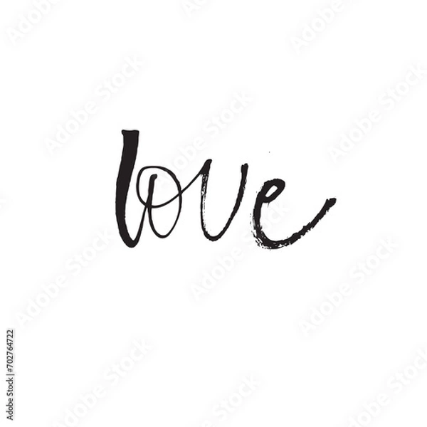 Fototapeta Calligraphy brush pen phrases of Love. Vector modern lettering scripts