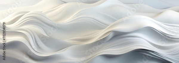Fototapeta Digital technology white and silver curve wave abstract.