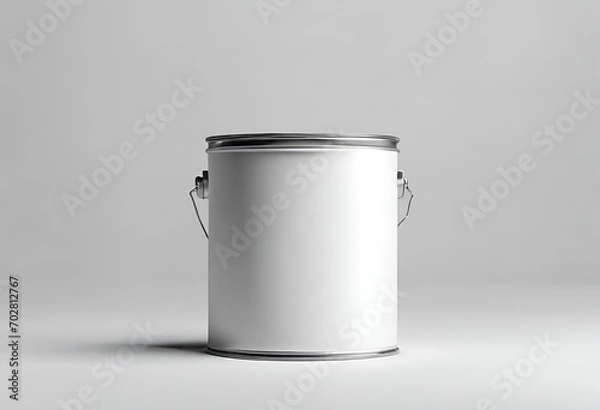 Fototapeta Paint can mockup isolated, metal container paint
