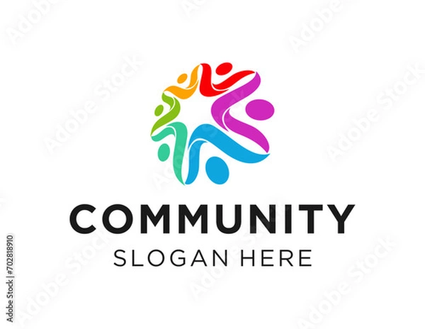 Fototapeta The logo design is about Community and was created using the Corel Draw 2018 application with a white background.