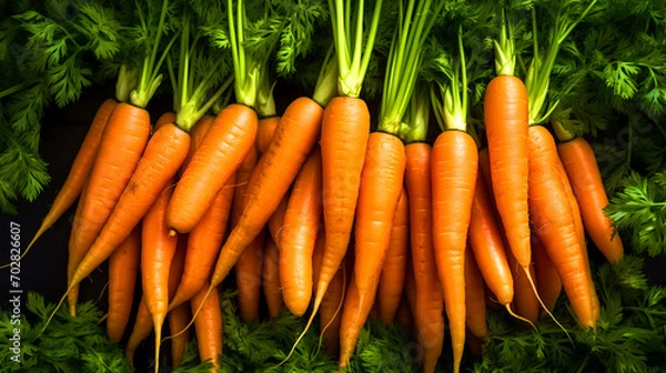 Fototapeta Group of carrots vegetable pattern wallpaper - ai generative