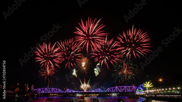 Obraz Firecracker at Chao Phraya River.