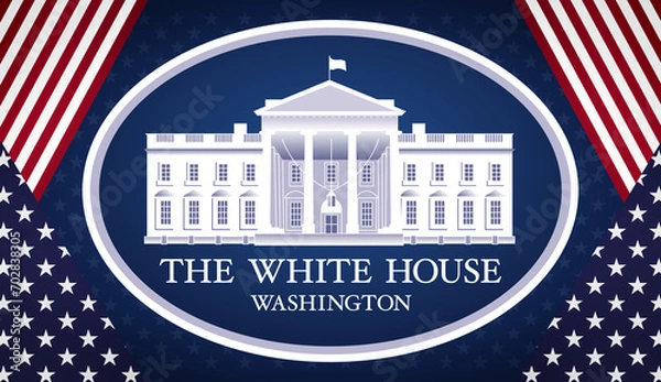 Fototapeta The White House banner - Residence of the President of the United States