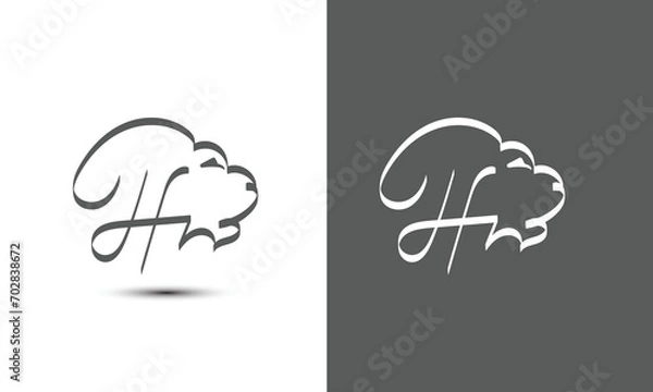 Obraz Initial letter H combine with lion head