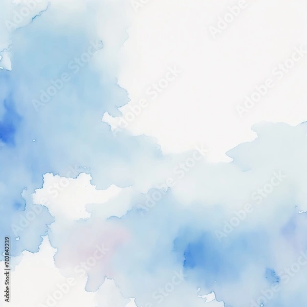 Fototapeta Blue Blush Watercolor Background