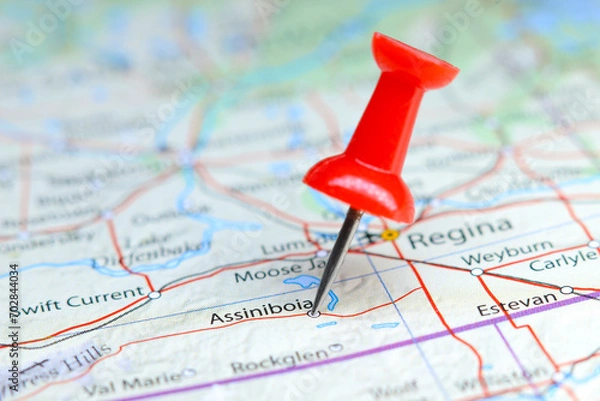Obraz Assiniboia, Canada pin on map