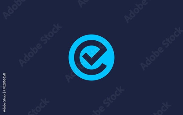 Fototapeta letter e with check logo icon design vector design template inspiration