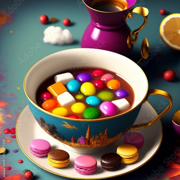 Fototapeta vintage tea cup. Generative AI