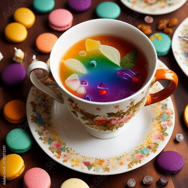 Fototapeta vintage tea cup. Generative AI
