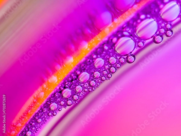 Obraz Close up soap bubble on water led light background
