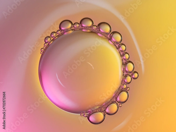 Obraz Close up soap bubble on water led light background