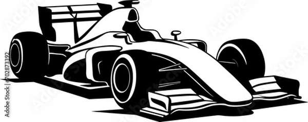 Fototapeta Vector formula race car icon, logo on white background. AI generated illustration.