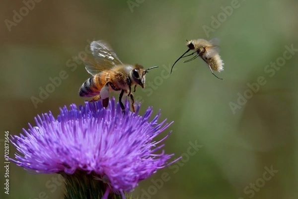 Obraz Ape mellifera e Bombylius minor