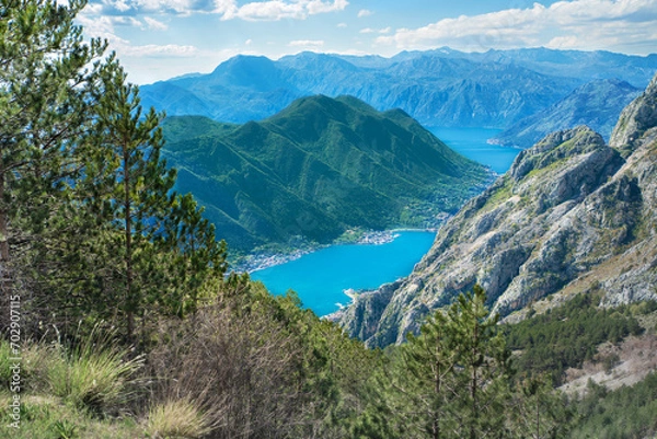 Fototapeta 
View of the historical city of Kotor and the bay from the heights of Mount Lovcen