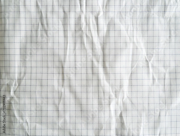 Fototapeta The textured background is a seamless sheet of paper in a square. Blank school design gray abstract note in a cage geometric mathematical page