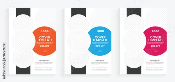 Fototapeta Brochure template a4 front page layout, corporate business marketing book cover layout, company identity brochure, sell sheet graphics collection