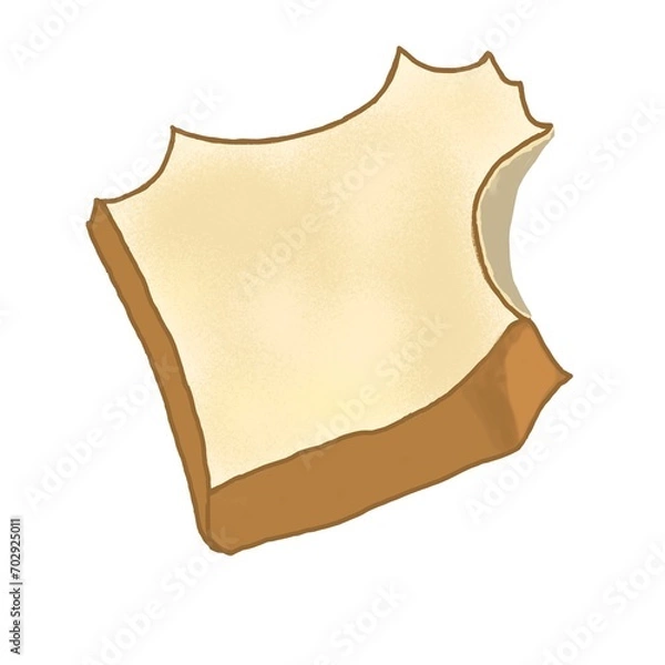 Fototapeta The bread was bitten.