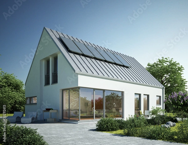 Obraz Dom blacha cynkowa biała dzienna