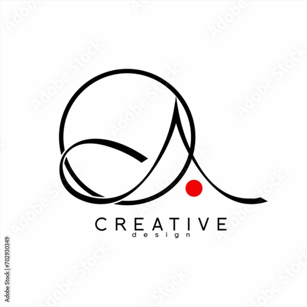 Fototapeta Classic simple letter  A logo design.