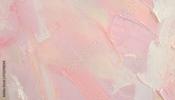 Obraz art oil and acrylic smear blot canvas painting wall abstract texture pink pastel color stain brushstroke texture background