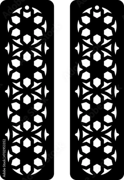 Fototapeta Laser Cuttting Rectangle Earrings Digital Template