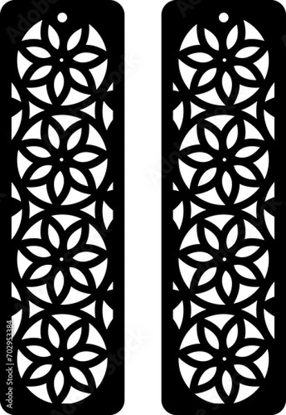 Fototapeta Laser Cuttting Rectangle Earrings Digital Template