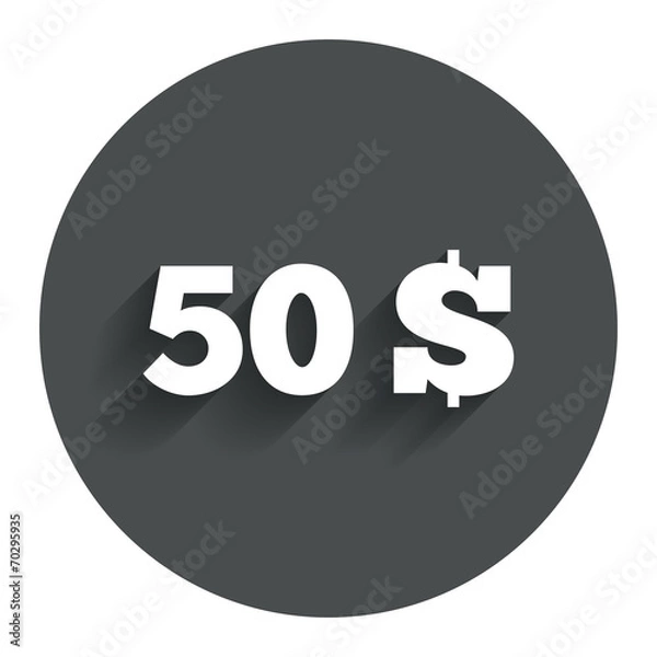 Fototapeta 50 Dollars sign icon. USD currency symbol.