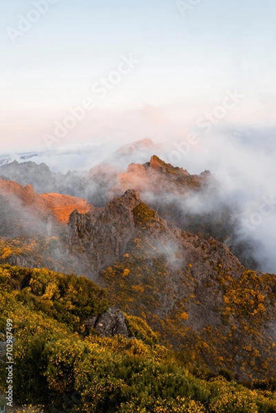 Obraz Sunset mountain peaks