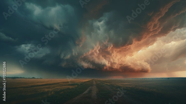 Fototapeta Storm clouds build on the horizon.