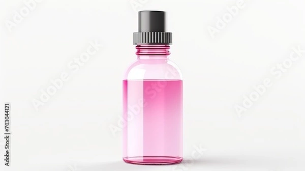 Fototapeta Pink Bottle with Pipette: Elegance and Precision in Skincare Packaging