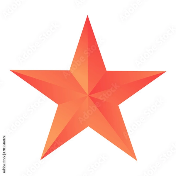 Obraz Vector red fivepointed star on white background