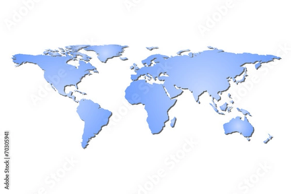 Obraz Blue Map of the World