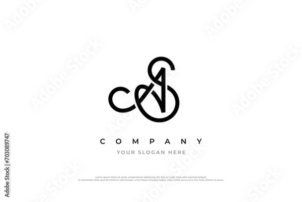 Fototapeta Initial Letter AS or SA Logo Design Vector Template