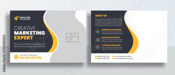 Obraz Corporate Postcard or Eddm postcard design template, Corporate Business Postcard Template Design, Simple and Clean Modern Minimal Postcard Template, Business Postcard Layout	