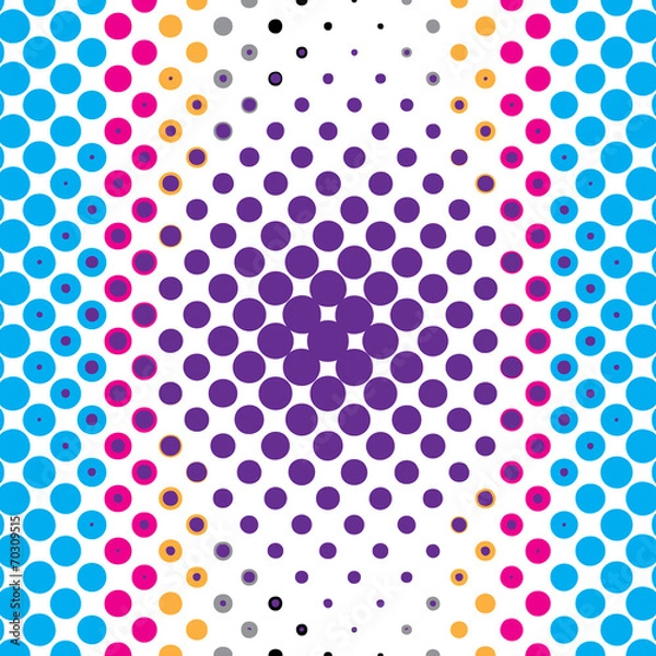 Fototapeta colorful  halftone dots, vector illustration