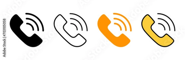 Fototapeta Call icon set vector. telephone sign and symbol. phone icon. contact us