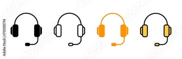 Fototapeta Headphone icon set vector. headphone sign and symbol