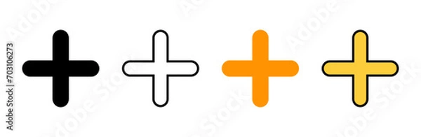 Fototapeta Plus Icon set vector. Add plus sign and symbol