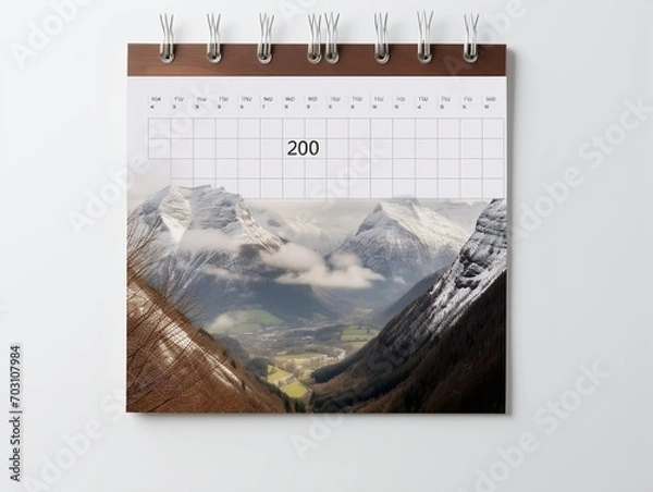 Fototapeta Elegant Wall Calendar Mockup for Home and Office - AI Generated