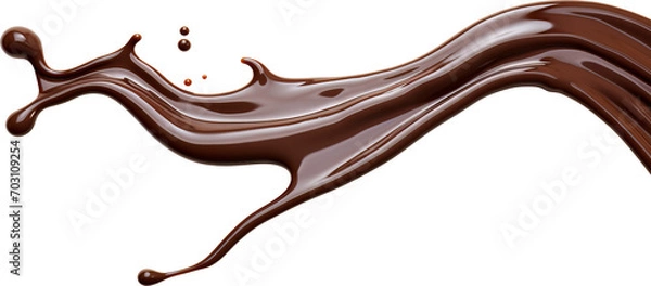 Fototapeta Chocolate splashes isolated on transparent background. PNG