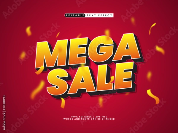 Obraz mega sale editable text effect sale style