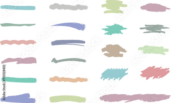 Obraz ペンで描いたカラフル色のアンダーラインブラシセット	
