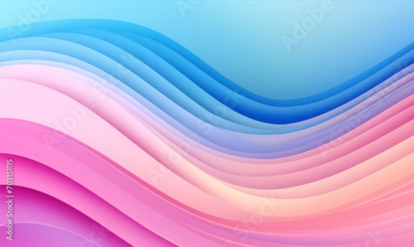Fototapeta Pastel abstract paper cut wave with multi layers color texture. Vibrant colors smooth gradient for create background or decoration.